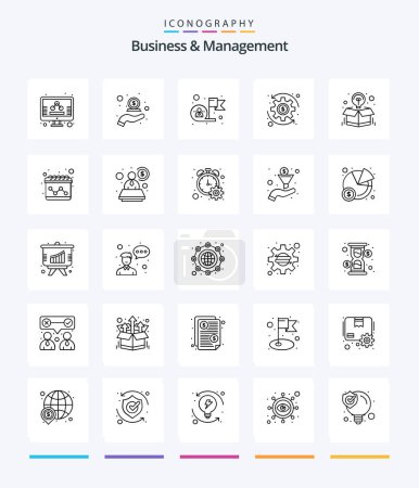 Téléchargez les illustrations : Creative Business And Management 25 OutLine icon pack  Such As box. money. money. coin. success - en licence libre de droit