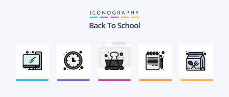 Illustration for Back To School Line Filled 5 Icon Pack Including drink. notebook. office. education. back to school. Creative Icons Design - Royalty Free Image