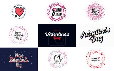 Illustration for Love word art design with a heart-shaped gradient background - Royalty Free Image
