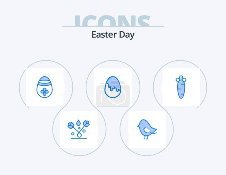 Téléchargez les illustrations : Easter Blue Icon Pack 5 Icon Design. . . easter. nature. food - en licence libre de droit