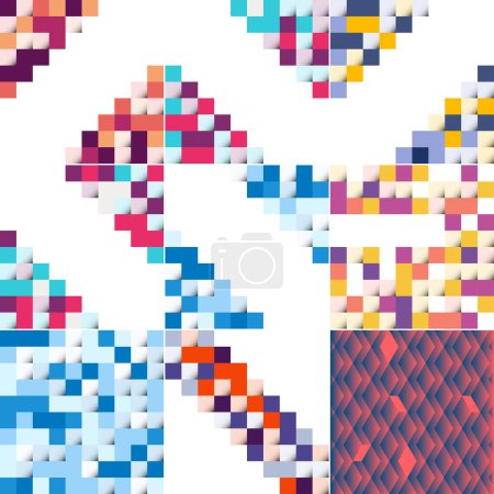 Téléchargez les illustrations : Vector illustration of abstract squares suitable as a background design for posters. flyers. covers. brochures; pack of 9 available - en licence libre de droit