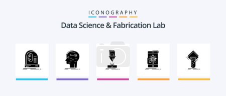 Téléchargez les illustrations : Data Science And Fabrication Lab Glyph 5 Icon Pack Including mobile. data. key. steel. fabrication. Creative Icons Design - en licence libre de droit