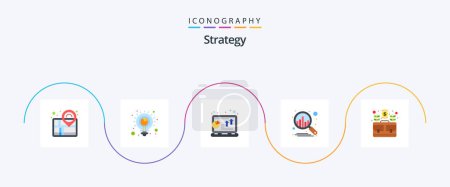 Illustration for Strategy Flat 5 Icon Pack Including business. analysis. analysis. plan. profit - Royalty Free Image