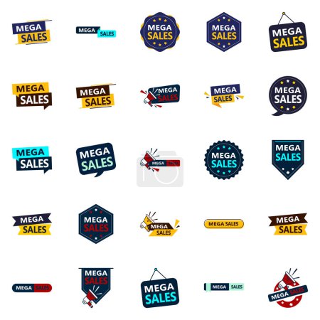 Illustration for The Mega Sale Vector Pack 25 Stunning Designs for Your Marketing Needs - Royalty Free Image