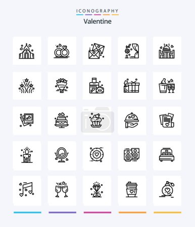 Ilustración de Creativo San Valentín 25 Esquema icono paquete Tal como el amor. Amor. Llamada. Un día. valentine - Imagen libre de derechos