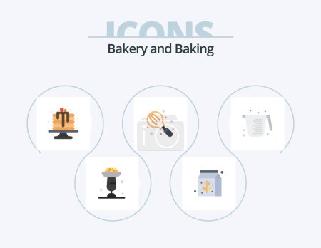 Illustration for Baking Flat Icon Pack 5 Icon Design. baking. kitchen. baking. household. baking - Royalty Free Image