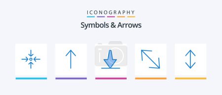 Illustration for Symbols and Arrows Blue 5 Icon Pack Including . arrow. down. Creative Icons Design - Royalty Free Image