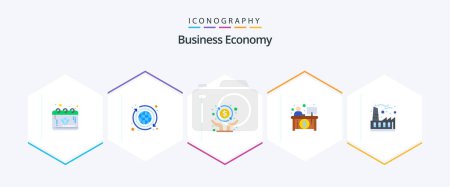 Ilustración de Economy 25 Flat icon pack including economy. finance. money. economy. independence - Imagen libre de derechos