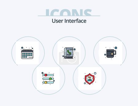 Illustration for User Interface Line Filled Icon Pack 5 Icon Design. preference. equalizer. people. configuration. lock - Royalty Free Image