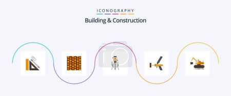 Illustration for Building And Construction Flat 5 Icon Pack Including tool. construction. slab. building. wall - Royalty Free Image