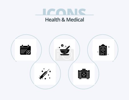 Illustration for Health And Medical Glyph Icon Pack 5 Icon Design. . medicine. date. medical. medical - Royalty Free Image