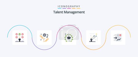 Illustration for Talent Management Flat 5 Icon Pack Including star. user. configuration. university. hat - Royalty Free Image