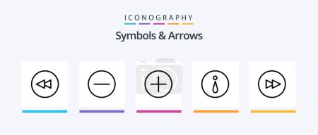 Illustration for Symbols and Arrows Line 5 Icon Pack Including . right. down. arrow. Creative Icons Design - Royalty Free Image