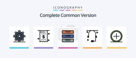 Ilustración de Complete Common Version Line Filled 5 Icon Pack Including shop. cart. marketing. bag. letter. Creative Icons Design - Imagen libre de derechos