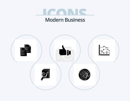 Illustration for Modern Business Glyph Icon Pack 5 Icon Design. copy. analytics. business. document. logic - Royalty Free Image