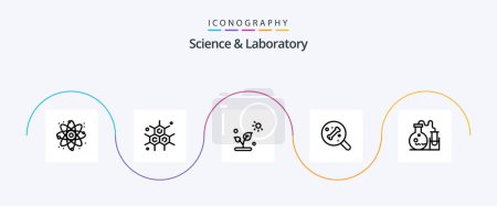 Téléchargez les illustrations : Science Line 5 Icon Pack Including . lab. science. flask. science - en licence libre de droit