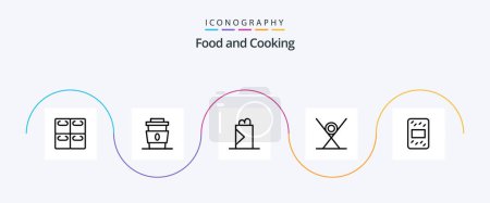 Téléchargez les illustrations : Food Line 5 Icon Pack Including grouts. sushi. fast food. kitchen. fast food - en licence libre de droit