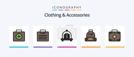 Illustration for Clothing and Accessories Line Filled 5 Icon Pack Including clothing. accessories. braces. marine. diving. Creative Icons Design - Royalty Free Image