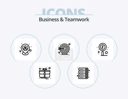 Illustration for Business And Teamwork Line Icon Pack 5 Icon Design. hierarchy. resources. search. location. hr - Royalty Free Image