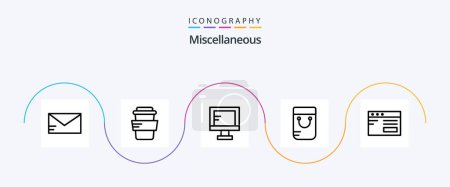 Illustration for Miscellaneous Line 5 Icon Pack Including . study. study. internet. school - Royalty Free Image