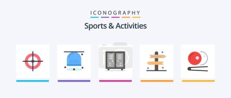 Illustration for Sports and Activities Flat 5 Icon Pack Including recreation. directions. activities. athletics. game. Creative Icons Design - Royalty Free Image