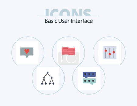 Illustration for Basic Flat Icon Pack 5 Icon Design. . setting. message. interface. basic - Royalty Free Image