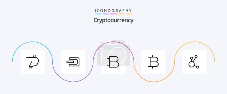 Ilustración de Cryptocurrency Line 5 Icon Pack Including bitcoin . currency. crypto . cryptocurrency . coin - Imagen libre de derechos