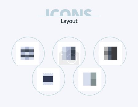 Illustration for Layout Flat Icon Pack 5 Icon Design. . - Royalty Free Image