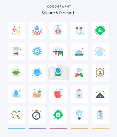 Illustration for Creative Science 25 Flat icon pack  Such As add. learning. flask. formula. magnet - Royalty Free Image