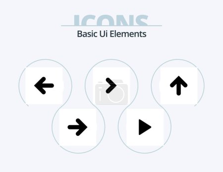 Illustration for Basic Ui Elements Glyph Icon Pack 5 Icon Design. arrow. direction. arrow. forward. arrow - Royalty Free Image