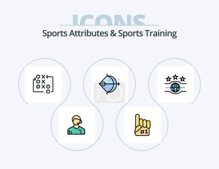 Illustration for Sports Atributes And Sports Training Line Filled Icon Pack 5 Icon Design. strategy. game. linesman. sport. emblem - Royalty Free Image