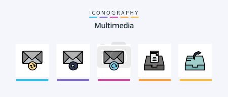 Illustration for Multimedia Line Filled 5 Icon Pack Including . receive. retry. mail. Creative Icons Design - Royalty Free Image