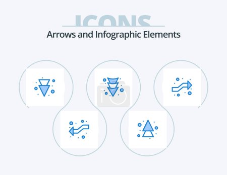 Illustration for Arrow Blue Icon Pack 5 Icon Design. . . arrow. right. intersect - Royalty Free Image