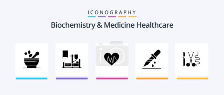 Illustration for Biochemistry And Medicine Healthcare Glyph 5 Icon Pack Including surgery. medicine. medical. medical. droup. Creative Icons Design - Royalty Free Image