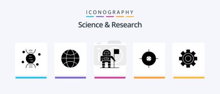 Téléchargez les illustrations : Science Glyph 5 Icon Pack Including . science. flag. setting. cog. Creative Icons Design - en licence libre de droit