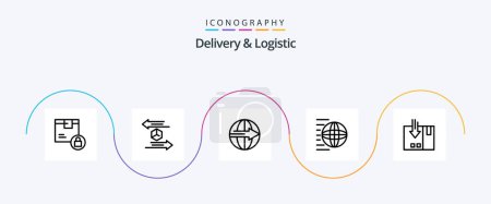 Illustration for Delivery And Logistic Line 5 Icon Pack Including shipping services. delivery. return. service. export - Royalty Free Image