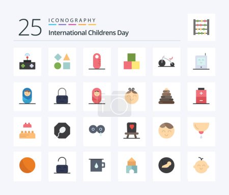 Ilustración de Baby 25 Flat Color icon pack including infant. baby. grownup. toy. bricks - Imagen libre de derechos