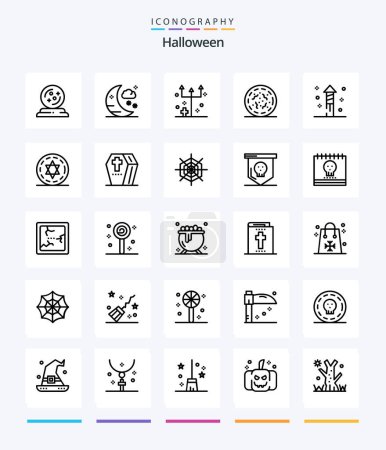 Illustration for Creative Halloween 25 OutLine icon pack  Such As halloween. worm. frightening. spooky. halloween - Royalty Free Image