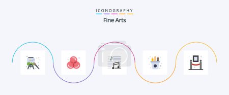Téléchargez les illustrations : Fine Arts Flat 5 Icon Pack Including craft. arts. graphic. art. song - en licence libre de droit