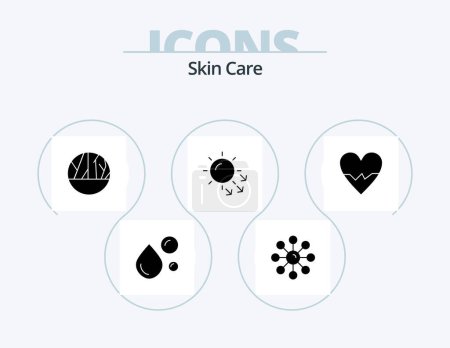 Ilustración de Skin Glyph Icon Pack 5 Icon Design. skin care. dry skin. skin. dermatology. skin infection - Imagen libre de derechos