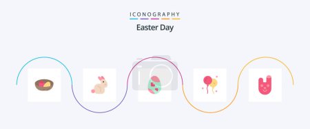 Téléchargez les illustrations : Easter Flat 5 Icon Pack Including bunny. nature. bird. easter. heart - en licence libre de droit