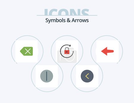Téléchargez les illustrations : Symbols and Arrows Flat Icon Pack 5 Icon Design. . delete. . arrow - en licence libre de droit