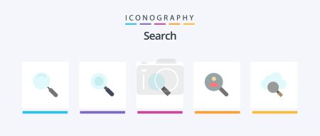 Illustration for Search Flat 5 Icon Pack Including search. search. look. people. find. Creative Icons Design - Royalty Free Image