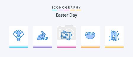 Ilustración de Easter Blue 5 Icon Pack Including tag. egg. passboard. easter. bowl. Creative Icons Design - Imagen libre de derechos