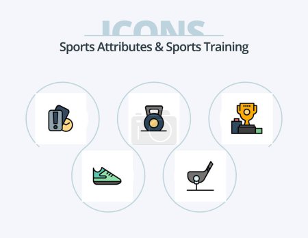 Illustration for Sports Atributes And Sports Training Line Filled Icon Pack 5 Icon Design. . pitch. coach. game. field - Royalty Free Image