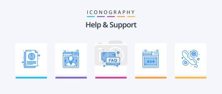 Illustration for Help And Support Blue 5 Icon Pack Including faq. web. faq. error. email. Creative Icons Design - Royalty Free Image