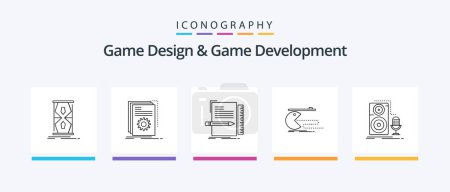 Ilustración de Game Design And Game Development Line 5 Icon Pack Including new. level. gaming. software. editor. Creative Icons Design - Imagen libre de derechos