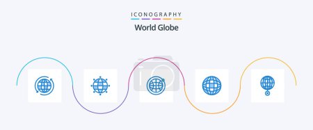 Ilustración de Globo azul 5 paquete de iconos incluyendo. croos. globo. internet. global - Imagen libre de derechos