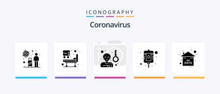 Illustration for Coronavirus Glyph 5 Icon Pack Including risk. packet. bottle. temprature. Creative Icons Design - Royalty Free Image