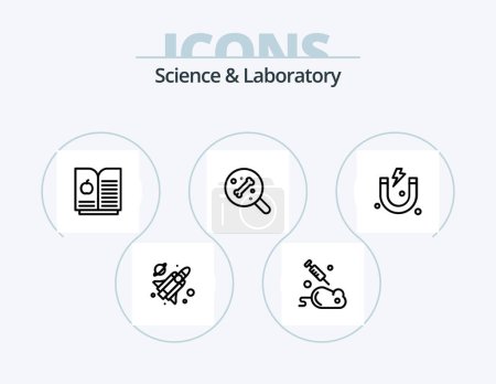 Illustration for Science Line Icon Pack 5 Icon Design. lab. tube. procreation. science. atom - Royalty Free Image